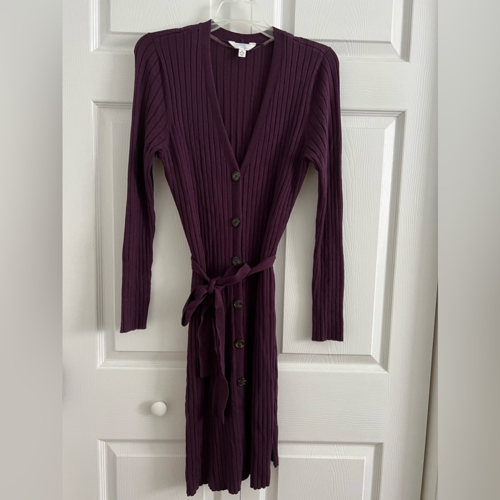 Eggplant color Time and Tru Sweater-dress cardigan M